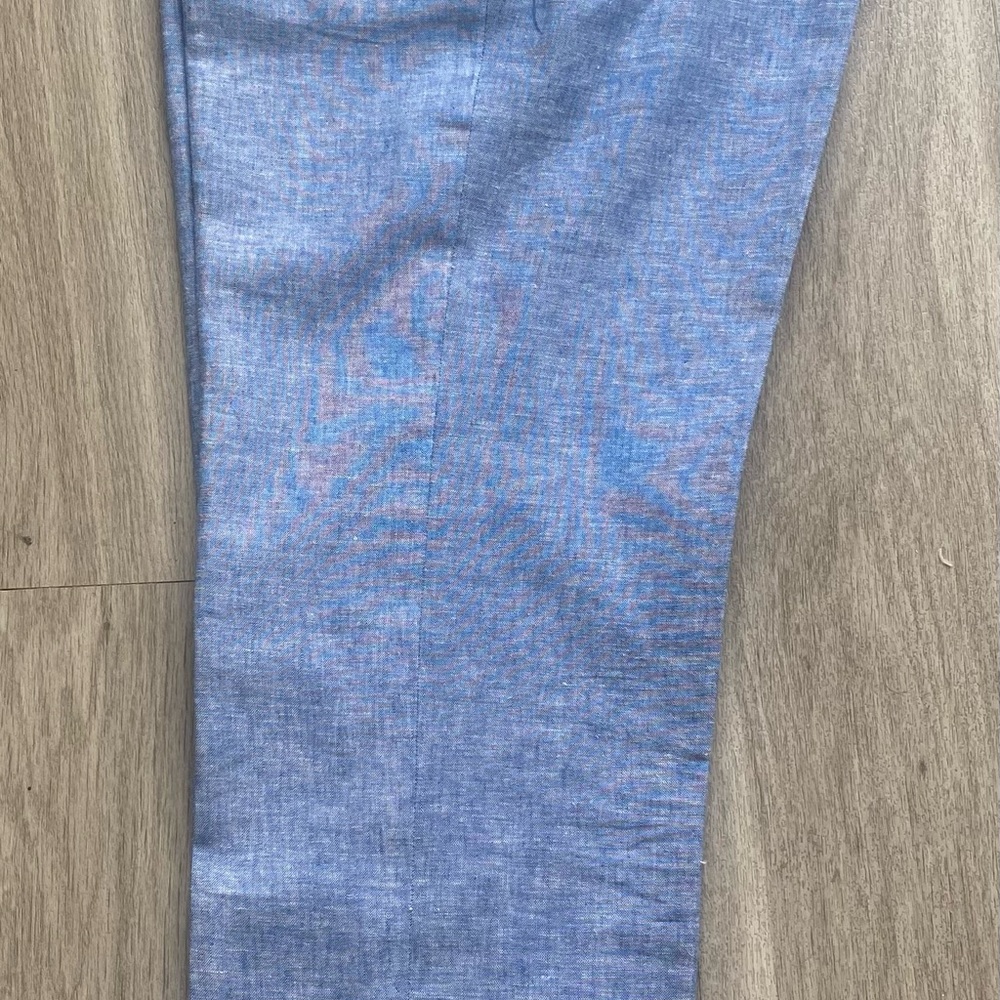 Vintage/Retro Blue Irish Linen Pants with Side Adjusters